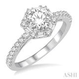 5/8 Ctw Diamond Semi-mount Engagement Ring in 14K White Gold