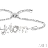 Mom Silver Diamond Lariat Bracelet