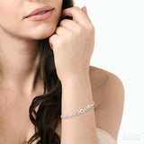 Silver Infinity Shape Diamond Lariat Bracelet