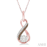 Infinity Shape Lovebright Champagne Diamond Pendant