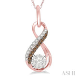 Infinity Shape Lovebright Champagne Diamond Pendant