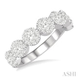1 Ctw Jointed Circular Mount Lovebright Diamond Cluster Ring in 14K White Gold
