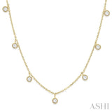 1/3 Ctw Circular Accent Rose Cut Diamond Necklace in 14K Yellow Gold