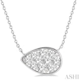 1/2 Ctw Pear Shape Lovebright Diamond Necklace in 14K White Gold