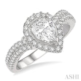 Pear Shape Semi-Mount Diamond Engagement Ring