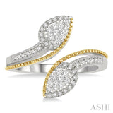 Pear Shape Lovebright Diamond Fashion Open Ring