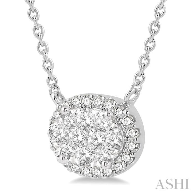 Oval Shape Lovebright Diamond Necklace