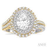 Oval Shape Semi-Mount Diamond Engagement Ring