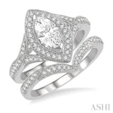 Marquise Shape Diamond Wedding Set