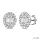 Oval Shape Diamond Earrings