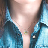 2 Stone Twin Heart Shape Diamond Pendant