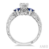 Past Present & Future Gemstone & Diamond Engagement Ring