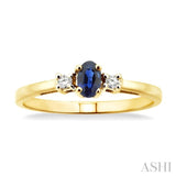 Oval Shape Gemstone & Diamond Ring