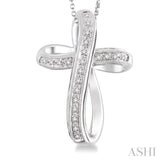 Silver Cross Diamond Pendant