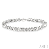 Heart Shape Silver Diamond Bracelet