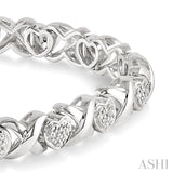 Heart Shape Silver Diamond Bracelet