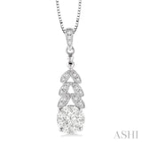 3/8 Ctw Lovebright Round Cut Diamond Pendant in 10K White Gold with Chain