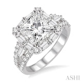 1 1/3 Ctw Diamond Semi-mount Engagement Ring in 14K White Gold