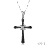 Silver Cross Diamond Pendant