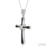 Silver Cross Diamond Pendant