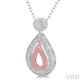 Pear Shape Silver Diamond Fashion Pendant