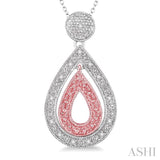 Pear Shape Silver Diamond Fashion Pendant