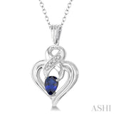 Heart Shape Silver Diamond & Gemstone Fashion Pendant