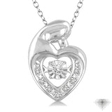 Mom & Child Silver Emotion Diamond Pendant