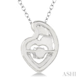 Mom & Child Silver Emotion Diamond Pendant