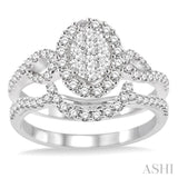 Oval Shape Lovebright Bridal Diamond Wedding Set