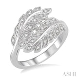 Silver Leaf Diamond Fashion Ring