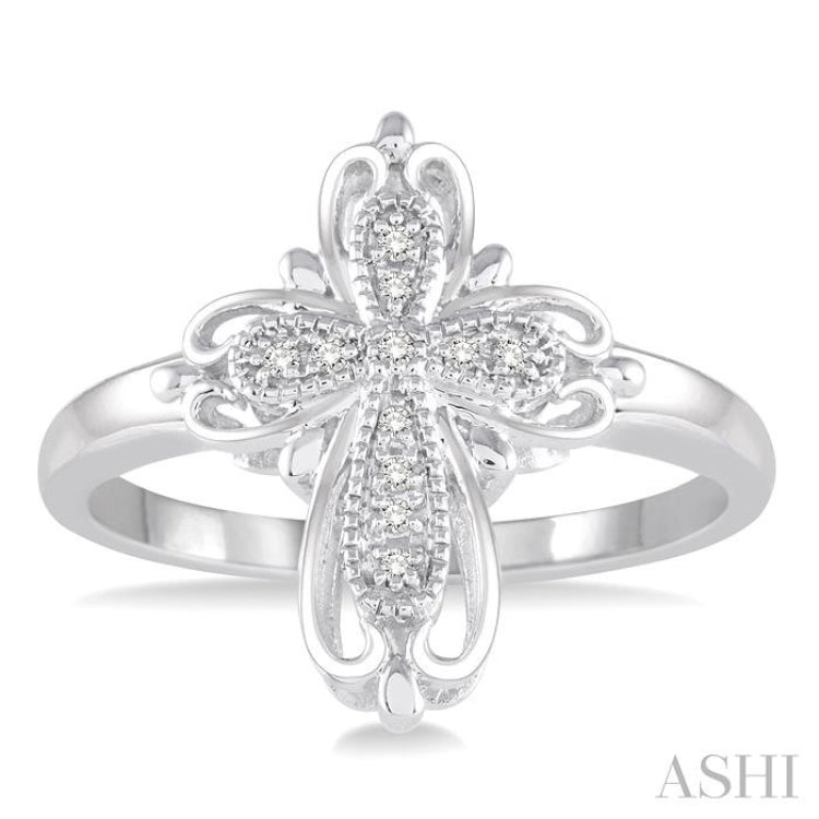 Silver Cross Diamond Fashion Ring