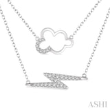 Cloud & Lightning Layered Diamond Fashion Pendant