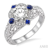 Gemstone & Diamond Semi-Mount Engagement Ring