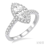 Marquise Shape Semi-Mount Diamond Engagement Ring