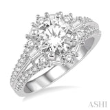 Flower Shape Semi-Mount Diamond Engagement Ring