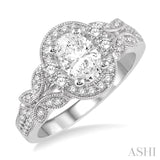 Oval Shape Semi-Mount Diamond Engagement Ring