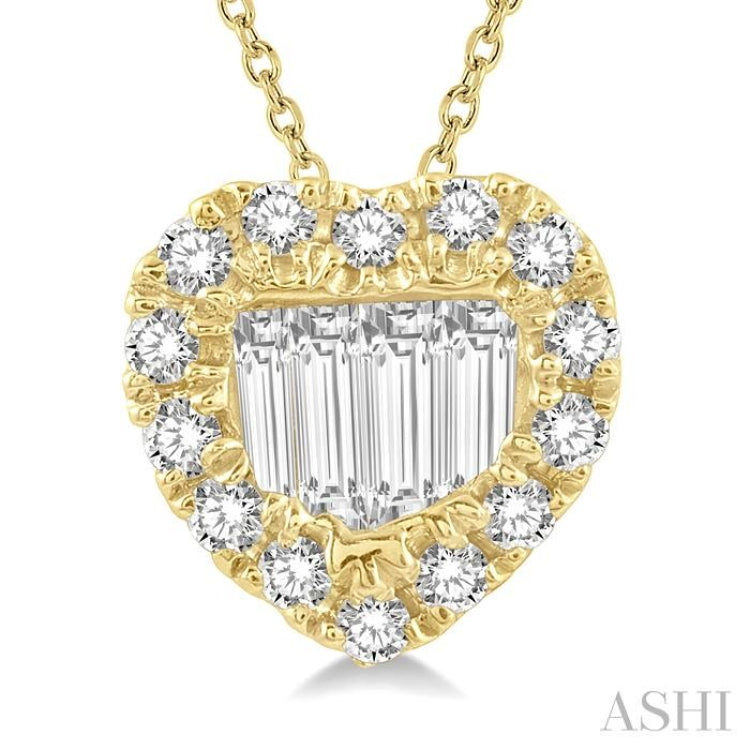 Heart Shape Baguette Diamond Fashion Pendant