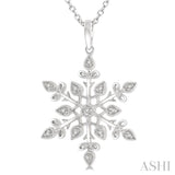 Silver Snow Flake Diamond Fashion Pendant
