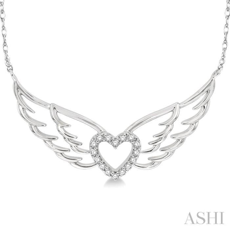 Angel Wings Heart Shape Diamond Necklace