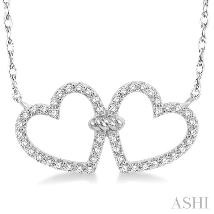 Twin Heart Shape Diamond Necklace