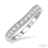 1/3 ctw Arched Round Cut Diamond Wedding Band in 14K White Gold