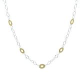 STERLING SILVER AND YELLOW GOLD PLATED OVAL DELIGHT NECKLACE