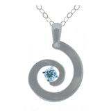 STERLING SILVER BLUE TOPAZ(IRRADIATED) THICK SPIRAL NECKLACE
