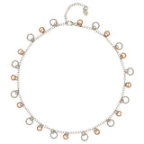 STERLING SILVER AND ROSE GOLD PLATED CIRCLE DANCE NECKLACE
