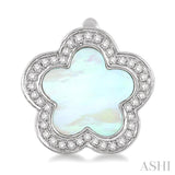 Flower Shape Gemstone & Diamond Earrings